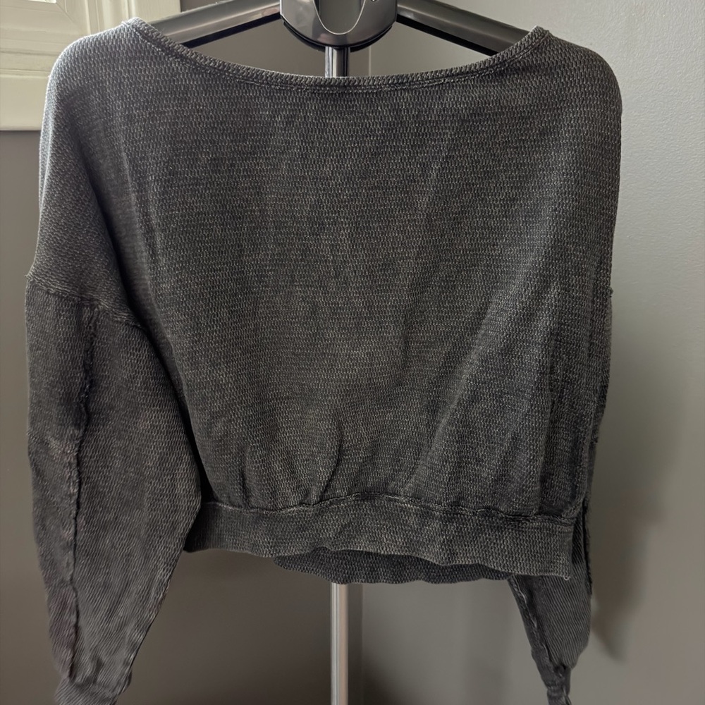 We The Free Charcoal Knit Top